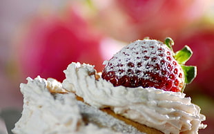 strawberry topped cupcake HD wallpaper