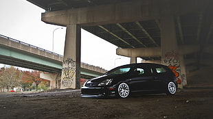 black 5-door hatchback, Honda, civic, car
