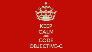 Keep Calm and Code Objective-C, Keep Calm and..., programming, red background, simple background