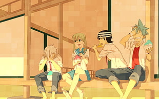 two green and yellow plastic toys, Soul Eater, Maka Albarn, Soul Evans, Death The Kid HD wallpaper
