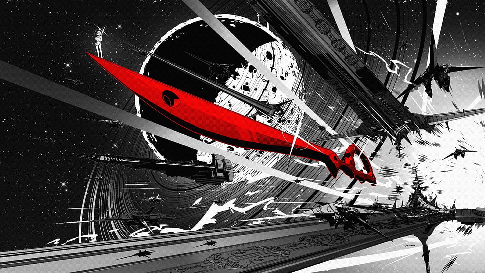 manga illustration, Kill la Kill, anime, Matoi Ryuuko, selective coloring HD wallpaper