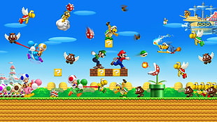 Super Mario Brothers game application, Yoshi, bowser, Nintendo, digital art