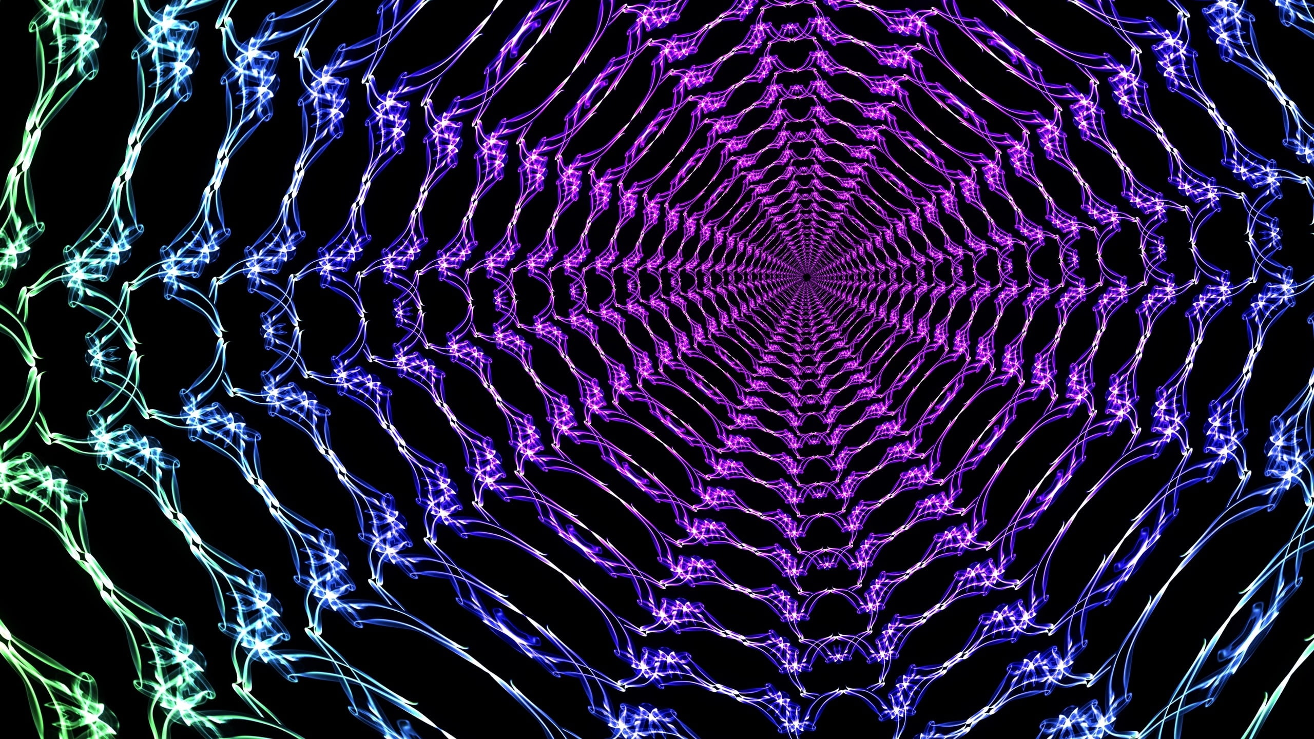 Purple Green And Black Web Optical Illusion Hd Wallpaper Wallpaper