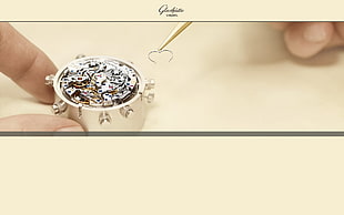 silver-colored accessory advertisement, watch, luxury watches, Glashütte HD wallpaper