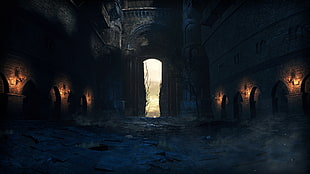dark room with opened door game application roomk, Dark Souls III, video games, Lothric
