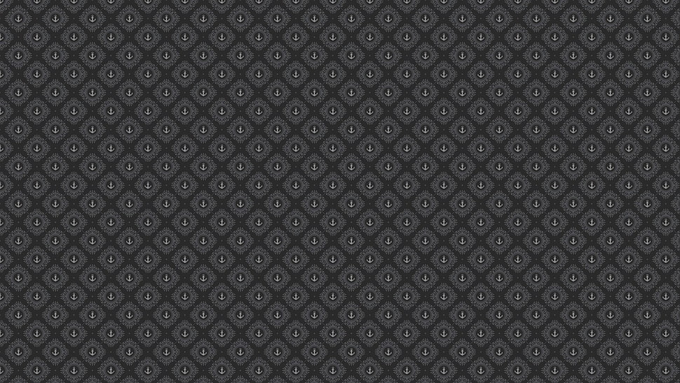 back and grey floral textile, texture, pattern HD wallpaper
