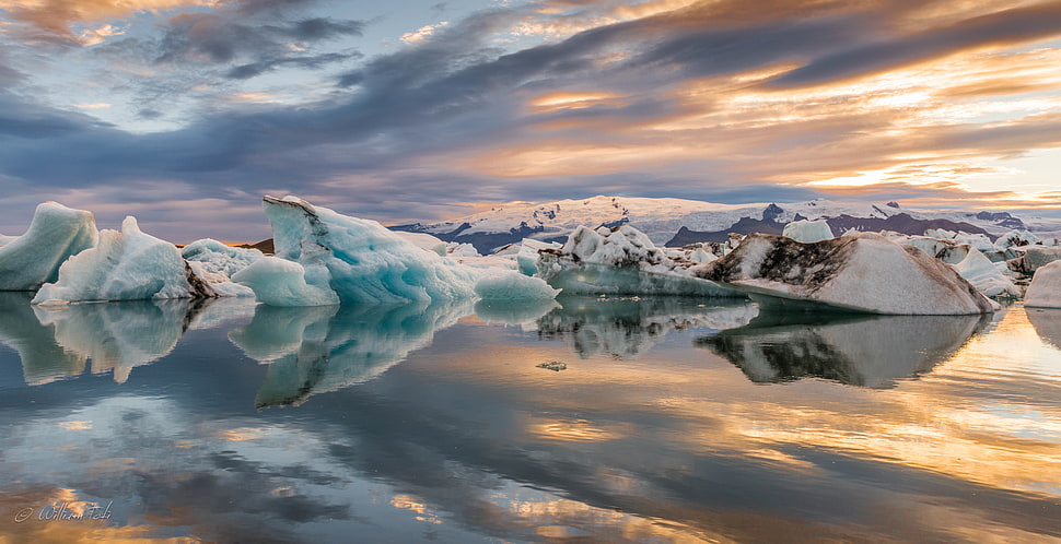 body of water,  Jokulsarlon, iceberg, reflection, landscape HD wallpaper