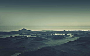 gray mountains aerial photo, landscape, nature