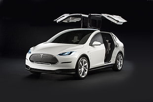 white Tesla concept car