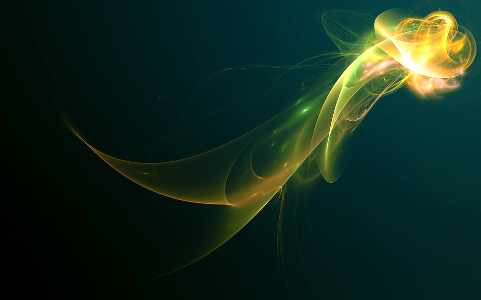 yellow and black abstract painting HD wallpaper