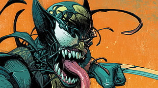 Venom X Wolverine digital wallpaper, Marvel Comics, Venom, Wolverine