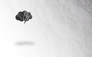 black and gray clouds and thunderbolt sketch, clouds, paper HD wallpaper