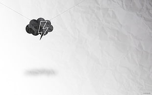 black and gray clouds and thunderbolt sketch, clouds, paper