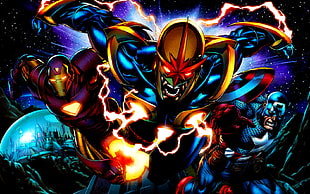 Marvel Comics wallpaper, Marvel Comics, Iron Man, Captain America, Nova