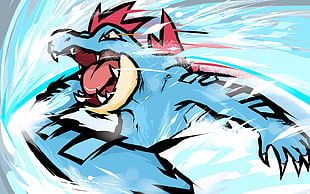 Digimon character illustration, ishmam, Pokémon, Feraligatr