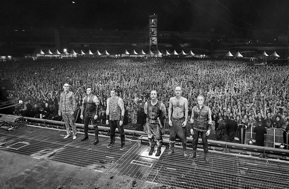 six members boy band, Rammstein, metal band, concerts, Till Lindemann HD wallpaper