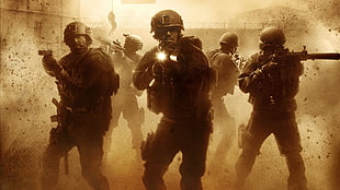 squad of military digital wallpaper, United States Navy, Call of Duty, Call of Duty: Modern Warfare, video games
