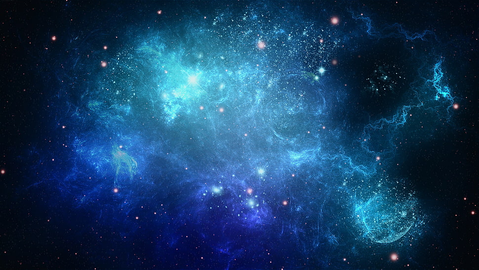 blue and purple star nebula HD wallpaper