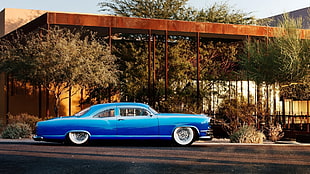 classic blue coupe, Chevrolet Kaiser, Chevrolet, car, classic car