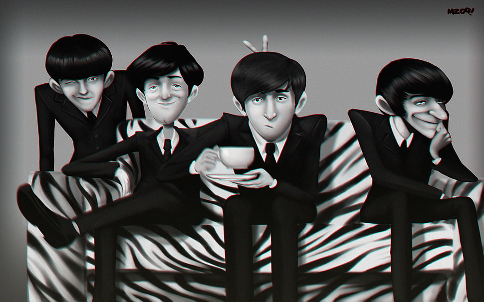 The Beatles digital wallpaper, illustration, The Beatles, band HD wallpaper