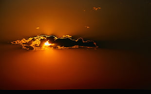 silhouette of cloud, minimalism, clouds, nature, Sun