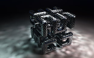 close up photography of black cube