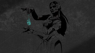 female anime character illustration, Overwatch, Symmetra (Overwatch) HD wallpaper