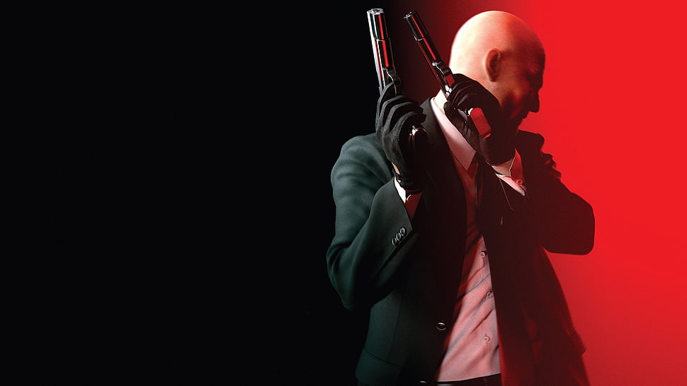 Hitman digital wallpaper, video games, Hitman: Absolution, red, black HD wallpaper