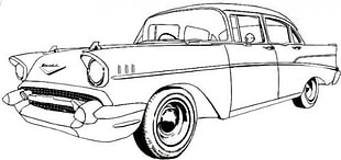 classic sedan sketch HD wallpaper