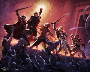 assorted-character holding swords wallpaper, Pillars of Eternity, RPG
