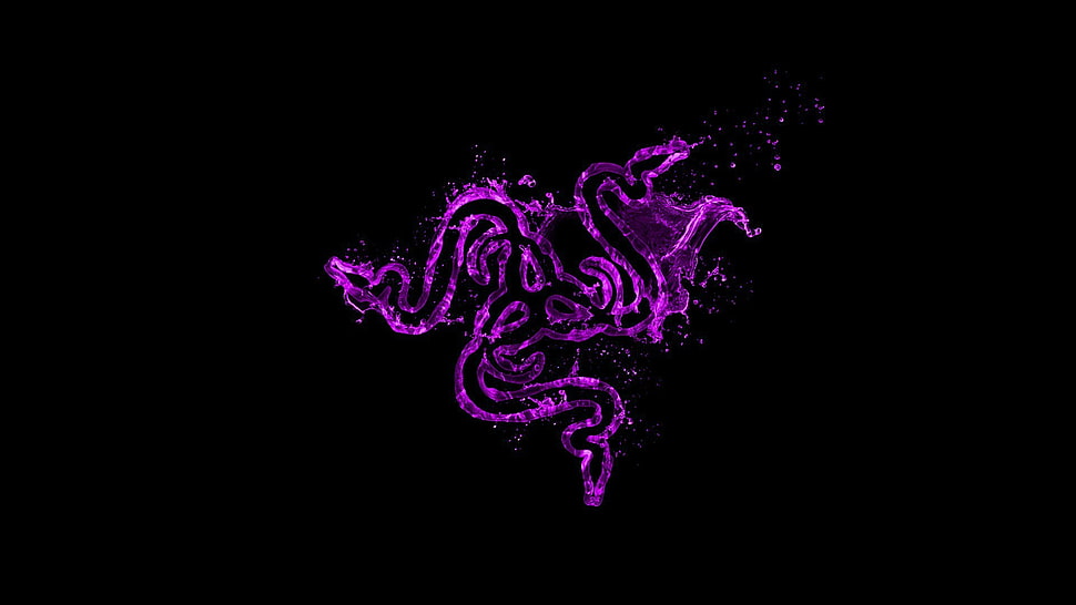 purple Razer logo HD wallpaper