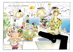 One Piece wallpaper, One Piece, Monkey D. Luffy, Nami, Sanji HD wallpaper