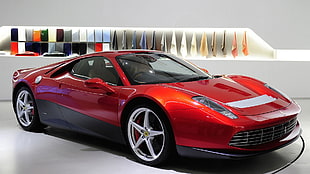 red sports car, Ferrari SP12, supercars, Eric Clapton, car