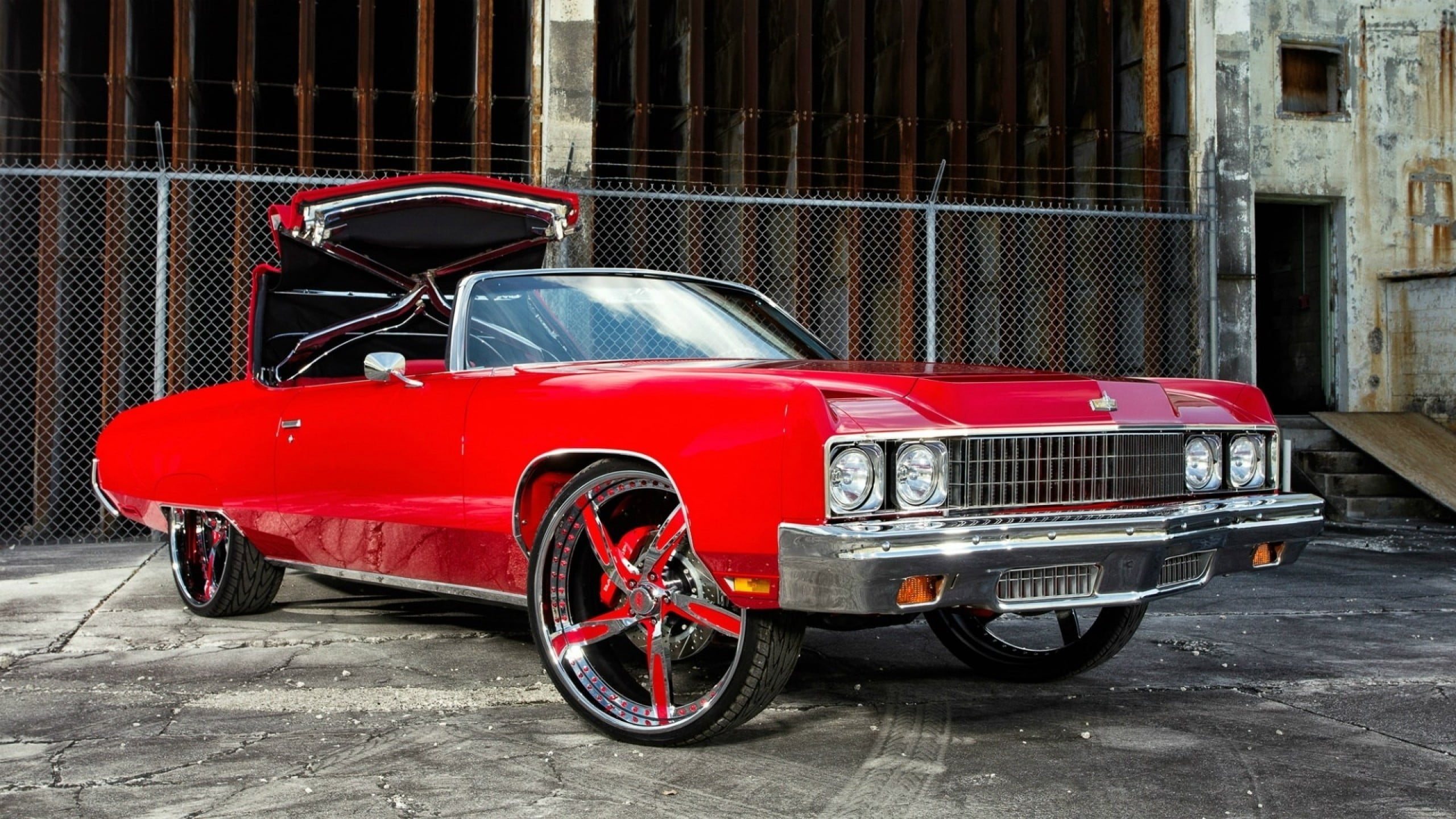 classic red convertible coupe, car, rims, red cars