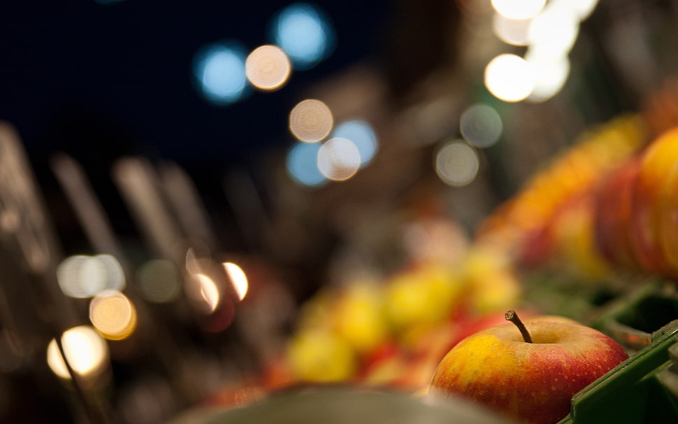 selective focus photo of apple fruit HD wallpaper