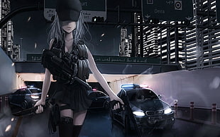 female police anime character wallpaper HD wallpaper