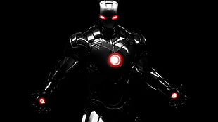 black Iron Man illustration HD wallpaper