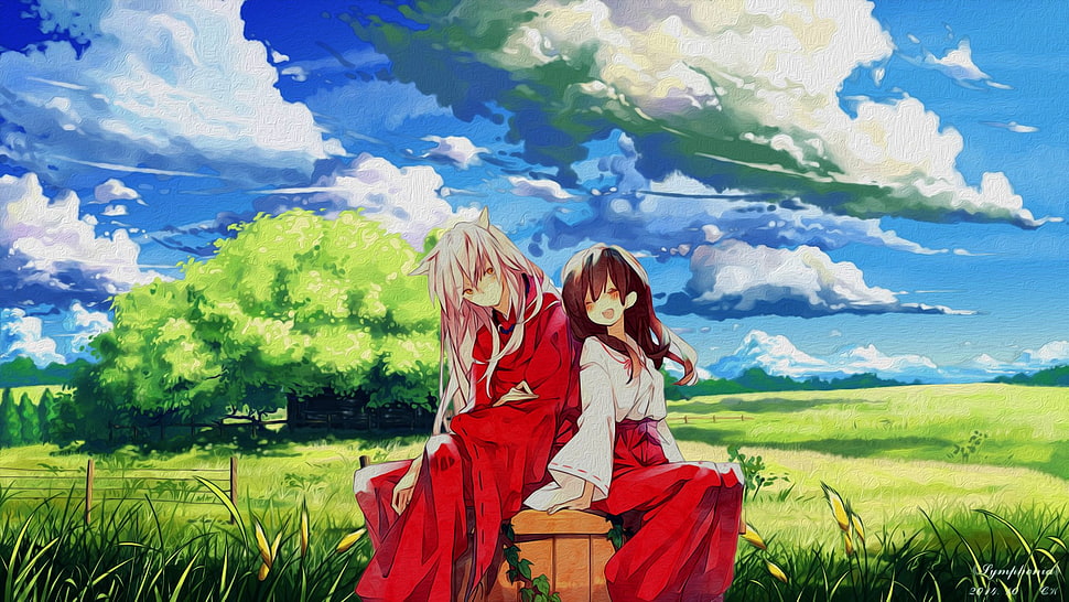 Inuyasha and Kikyo, anime, Inuyasha HD wallpaper
