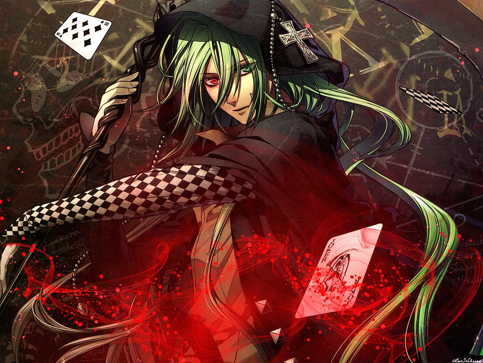 green haired anime character illustration, anime, Ukyo HD wallpaper