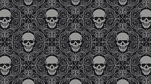 photo of white and black skull print