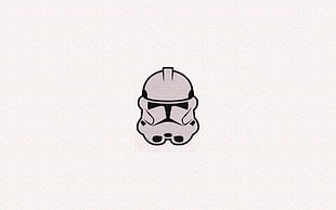 Star Wars Storm Trooper helmet illustration, Star Wars, Star Wars: Episode V - The Empire Strikes Back, Star Wars: Episode III - The Revenge of the Sith, minimalism