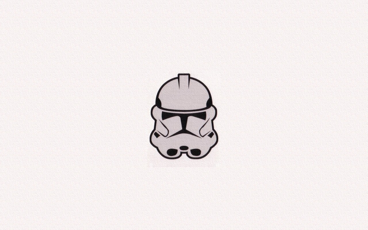 Star Wars Storm Trooper helmet illustration, Star Wars, Star Wars: Episode V - The Empire Strikes Back, Star Wars: Episode III - The Revenge of the Sith, minimalism