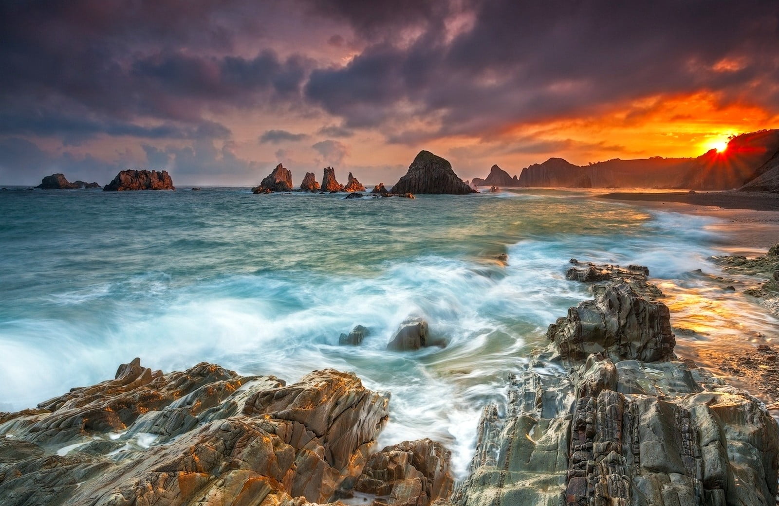 body of water painting, nature, landscape, coast, beach