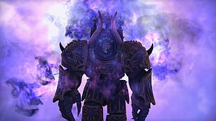 purple monster illustration, Warhammer 40,000, CGI, armor, Chaos Space Marines