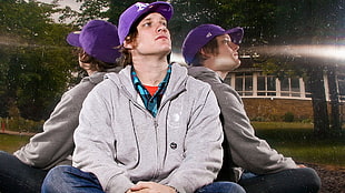 man in grey zipped pullover hoodie HD wallpaper