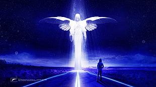 Angel statue with light digital wallpaper, Axwell, Eternal Sunshine of the Spotless Mind, angel, lights