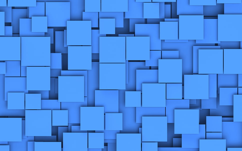 gray blocks digital wallpaper, abstract, shapes, geometry, blue HD wallpaper