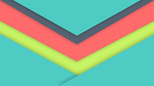 photo of green, yellow, and red v artwork