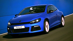 blue coupe, Volkswagen, Scirocco , blue cars, vehicle