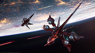 red game aircraft wallpaper, Star Citizen, Karthu-Al , spaceship, space